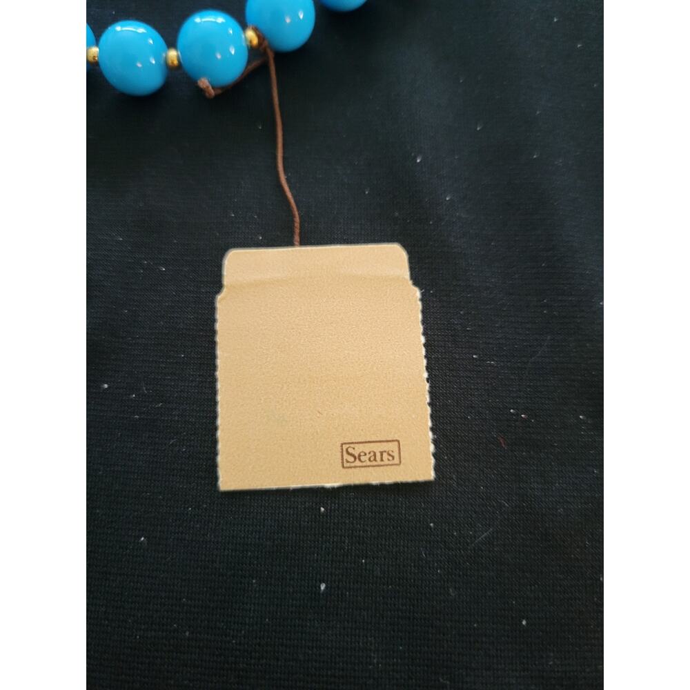 Vintage Pair of Blue Bead Necklace SEARS Gold Tone Clasp 30" Nice - Picture 10 of 13
